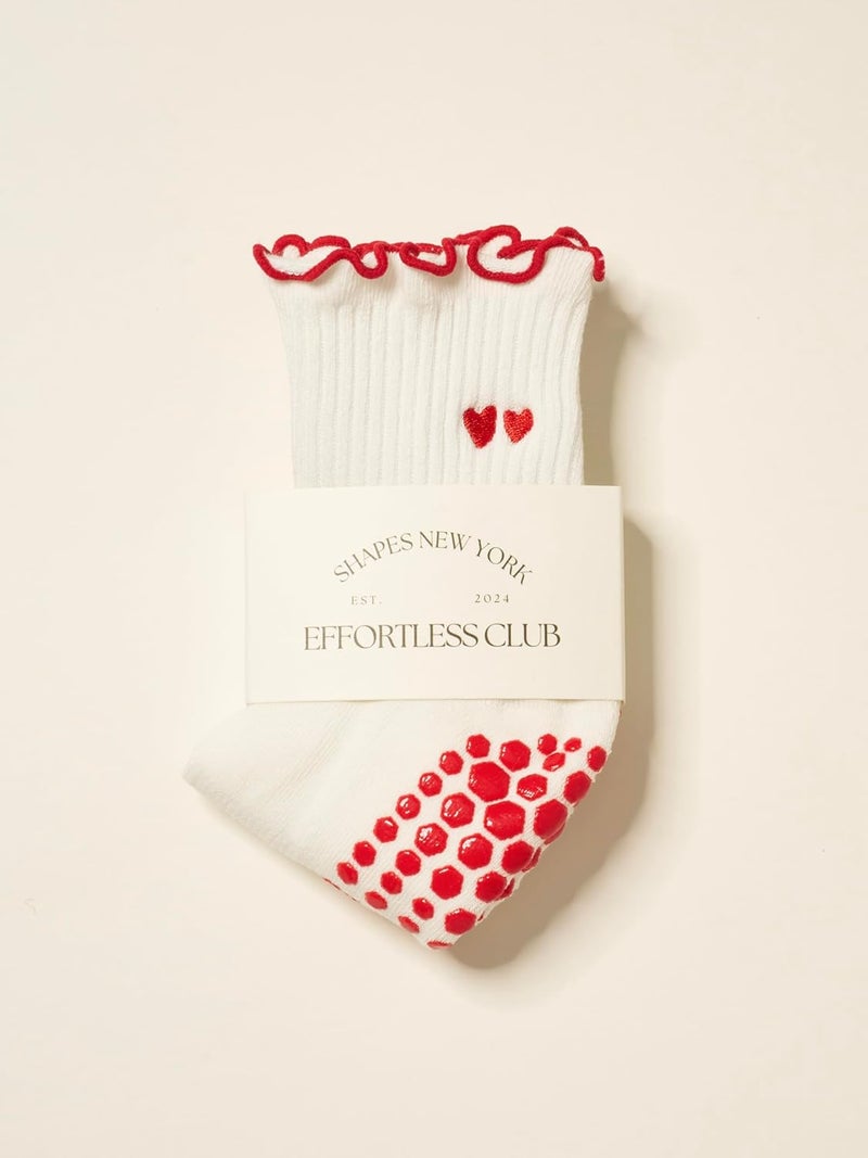 Shapes Studio Crew Half Calf Grip Socks, Cutest Fruits Pilates Socks, Ruffle socks, Non-Slip, Barre Yoga Fitness - Image 4